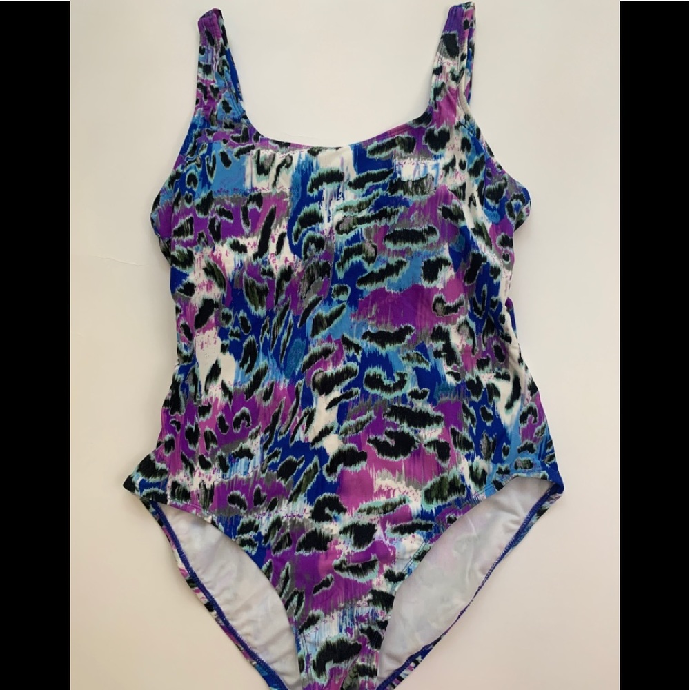 Catalina Swim Suit Purple Blue Black Sz 12-14